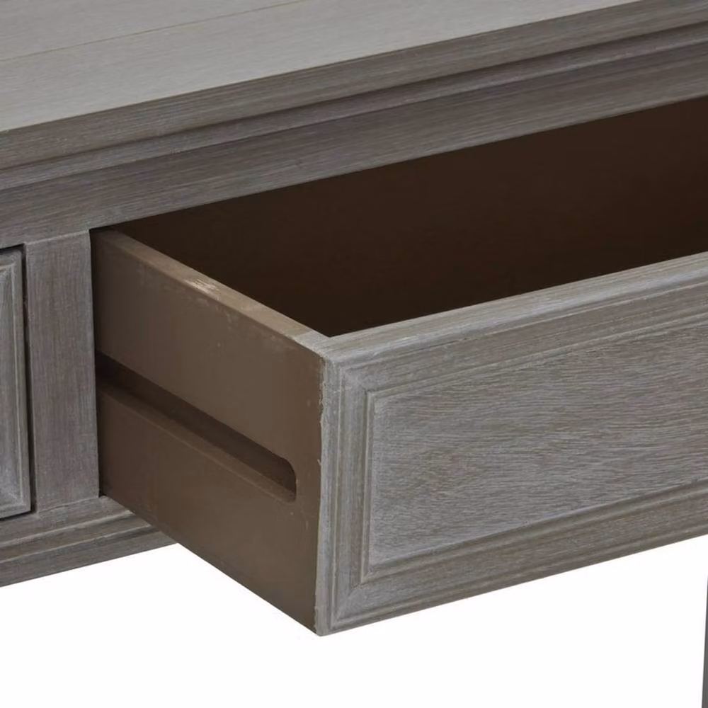 Lemon Pavilion Furniture and Decor The Serene Collection Two Drawer Console Table in Grey, W110 x D26 x H86 cm – 2