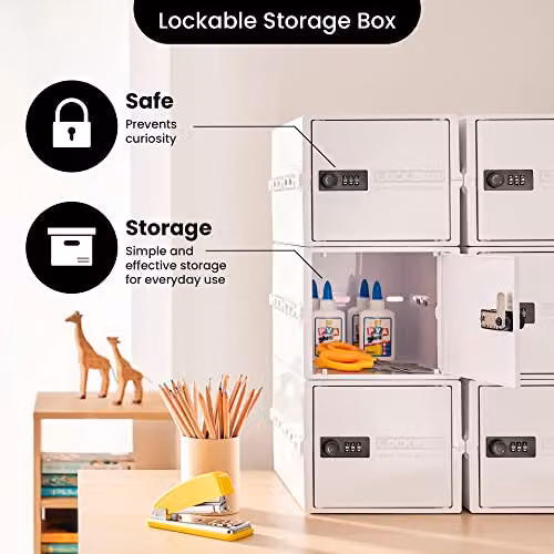 Lockabox One 10L Lockable Storage Box with Code in White – 6