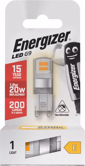 Energizer LED G9 Capsule Lightbulb, 200lm, 2700K Warm White
