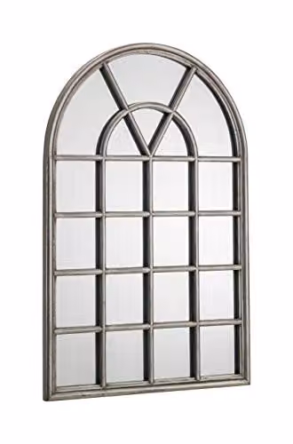 Julian Bowen Vintage Grey Arched Wall Mirror, W: 60 cm, H: 90 cm – 2