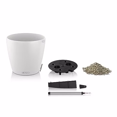 Lechuza Classico Self Watering Plant Pot, White, Diameter: 60 cm