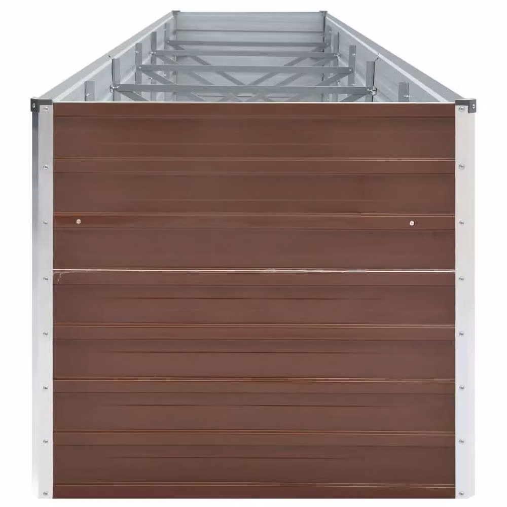 Berkfield Home Garden Galvanised Steel Raised Bed, Brown, W: 480 cm, D: 80 cm, H: 77 cm – 3