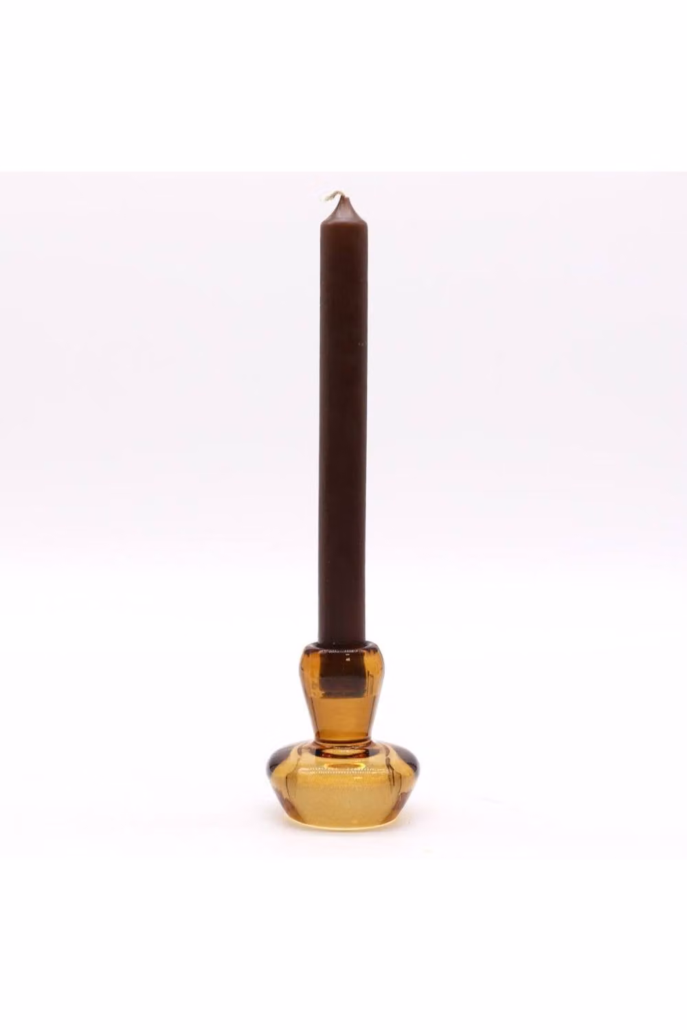 KDMD Vintage Amber and Brown Mushroom Flip Glass Candle Holder for Tealights and Taper Candles – 2