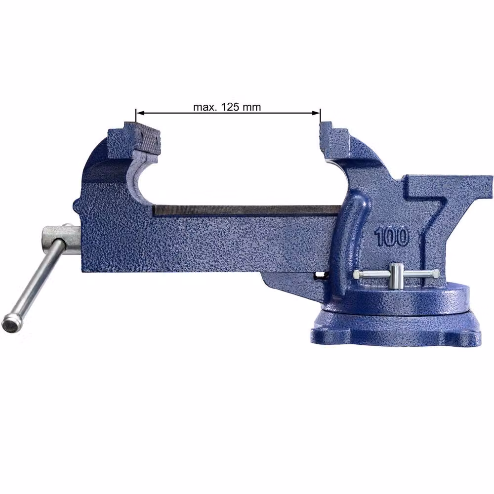 tectake Bench Vice in Blue, 12.5 cm – 4