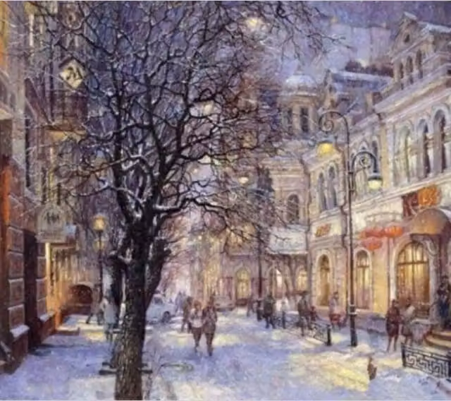 Syntego Winter City Paint By Numbers Kit in Multicolour and White