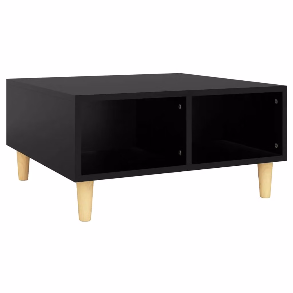 Berkfield Home Black Square Coffee Table in Engineered Wood, W/D/H: 60 x 60 x 30 cm – 2