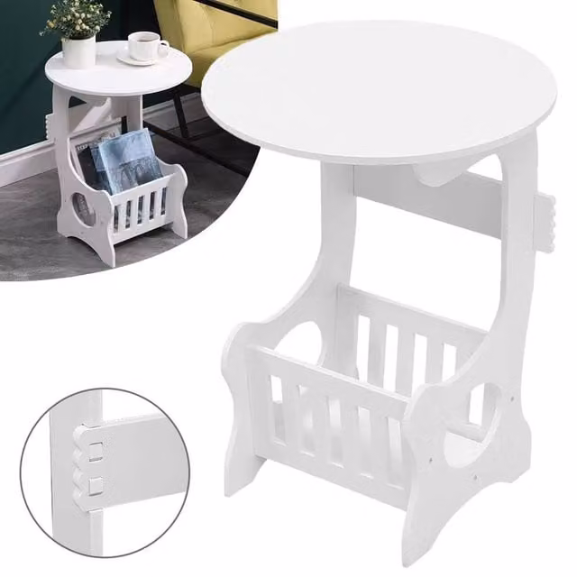 EONLION White Bedside Table Cabinet – 1