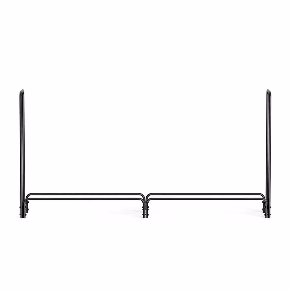 SPETLEK Large Metal Firewood Storage Rack in Black, W/D/H: 232.7 x 117.8 x 34.8 cm – 2