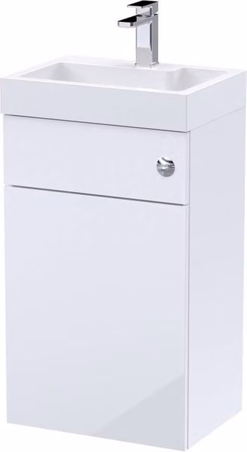 Balterley Modern Glossy White 500mm Basin with Freestanding WC Unit