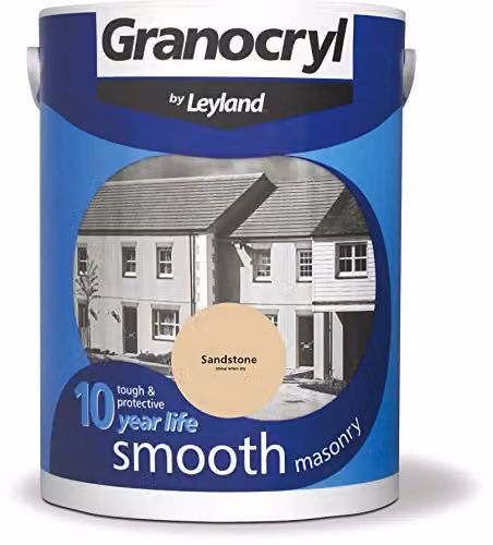 Leyland Granocryl Smooth Exterior Masonry Paint in Sandstone, 5L – 1