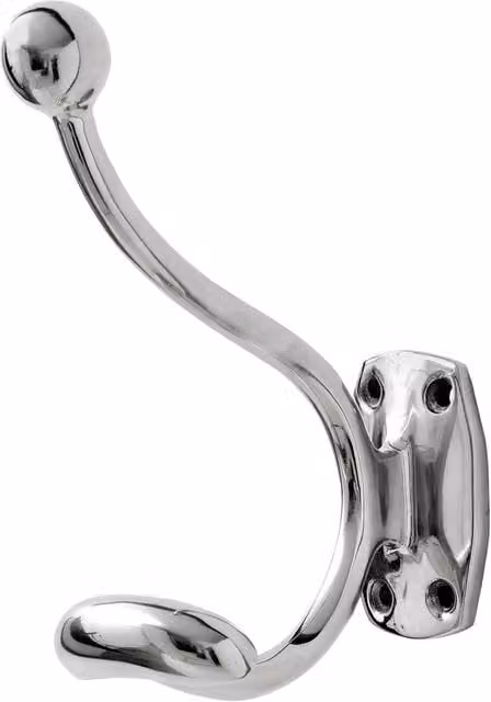 Hill Interiors Silver Metal Wall Mounted Single Coat Hanger Hook