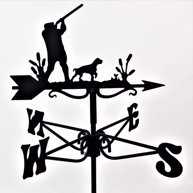 Espira Man With Shotgun Mini Metal Weathervane in Black