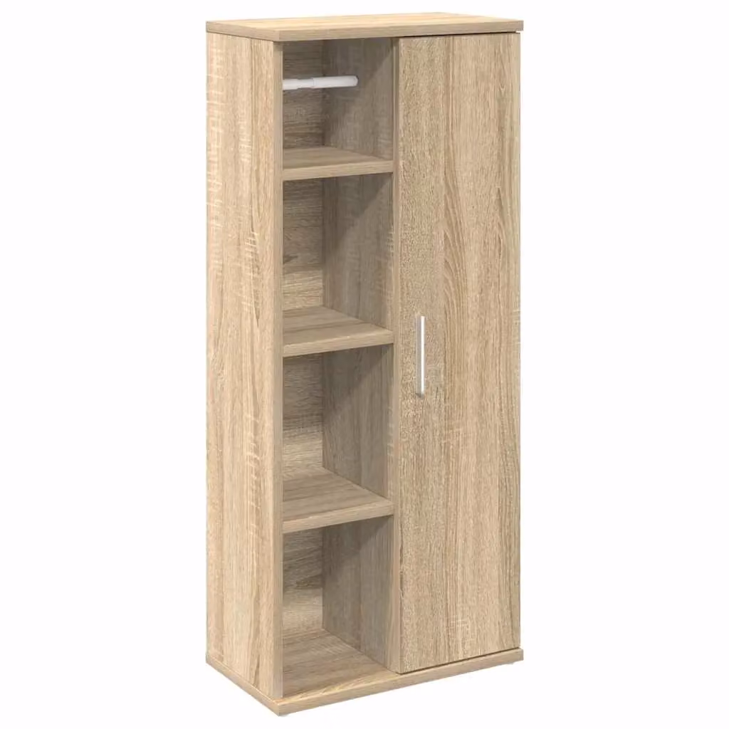 Berkfield Home Modern Wall Mounted Bathroom Cabinet with Roll Holder in Sonoma Oak Brown, W/D/H: 39 x 22 x 90 cm – 2