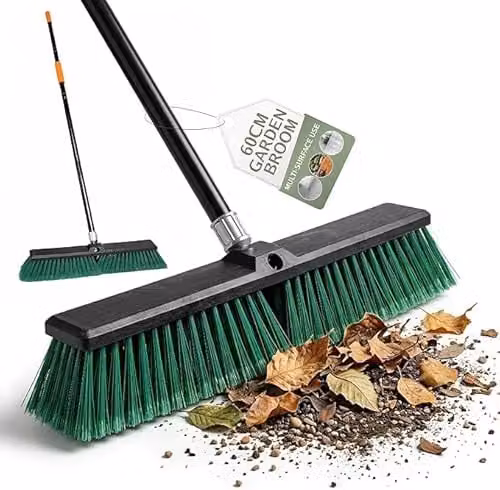 Pelle & Sol Heavy Duty Outdoor Garden Broom in Green, W/D/H: 60 x 60 x 140 cm – 1