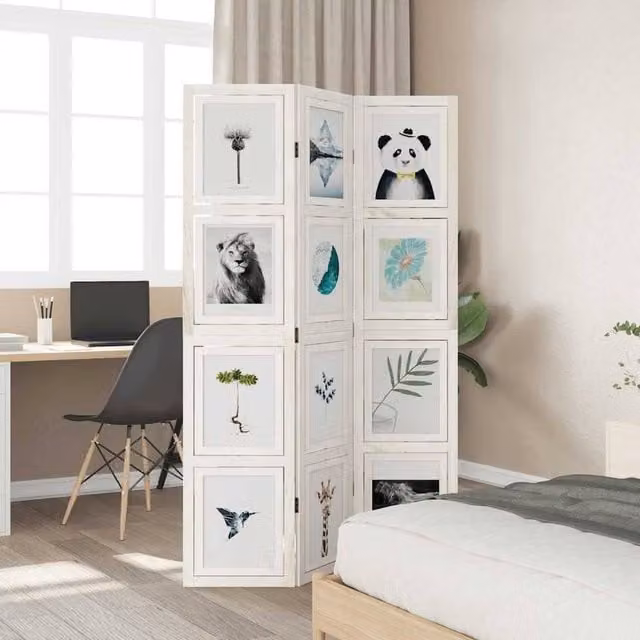 Berkfield Home 3-Panel Room Divider in White Solid Paulownia Wood, H: 180 cm x W: 330 cm (3 x 110 cm) – 1