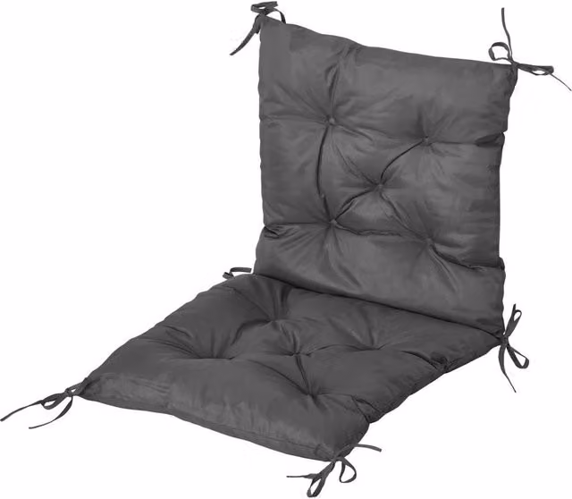 KORVIXA Set of 2 Grey Water-Repellent Cotton Garden Chair Seat Cushions – 1
