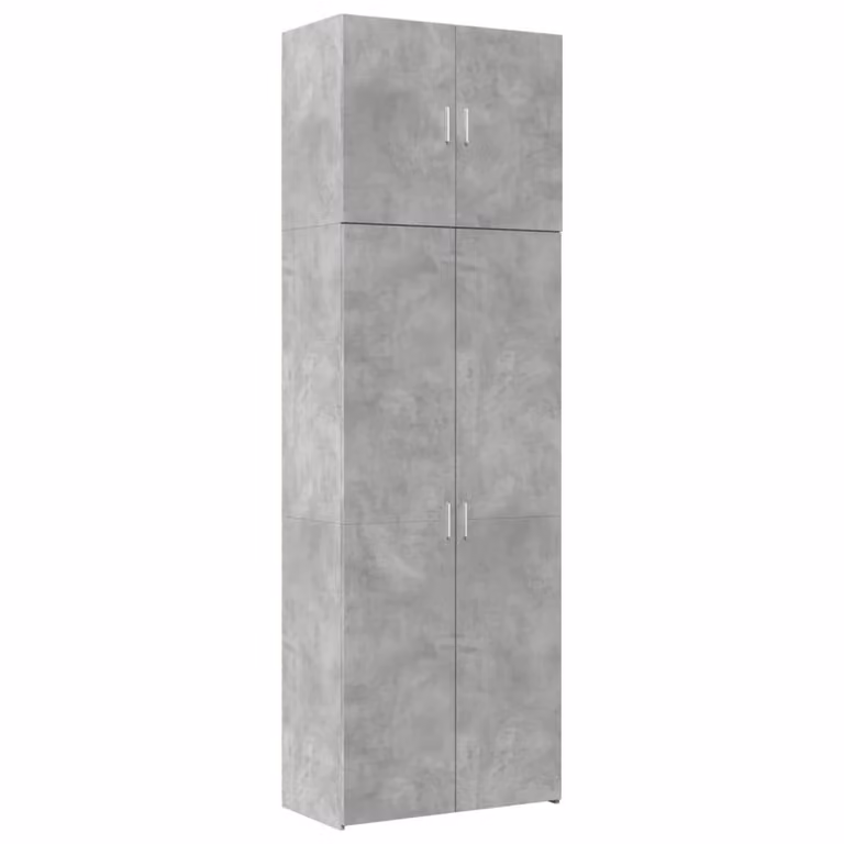 Berkfield Home Modern Highboard in Concrete Grey, W/D/H: 80 x 42.5 x 249 cm