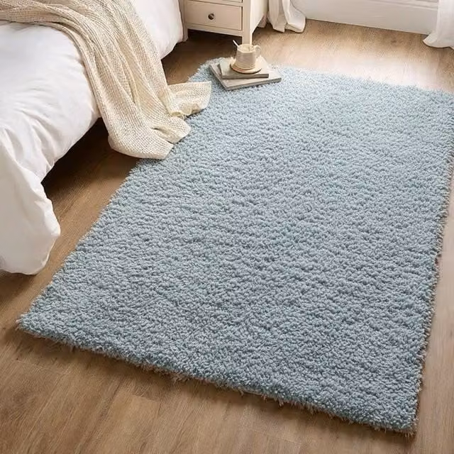 Kukoon Light Blue Pastel Shaggy Rug, Soft Fluffy Pile Area Mat, W: 60 cm, L: 110 cm