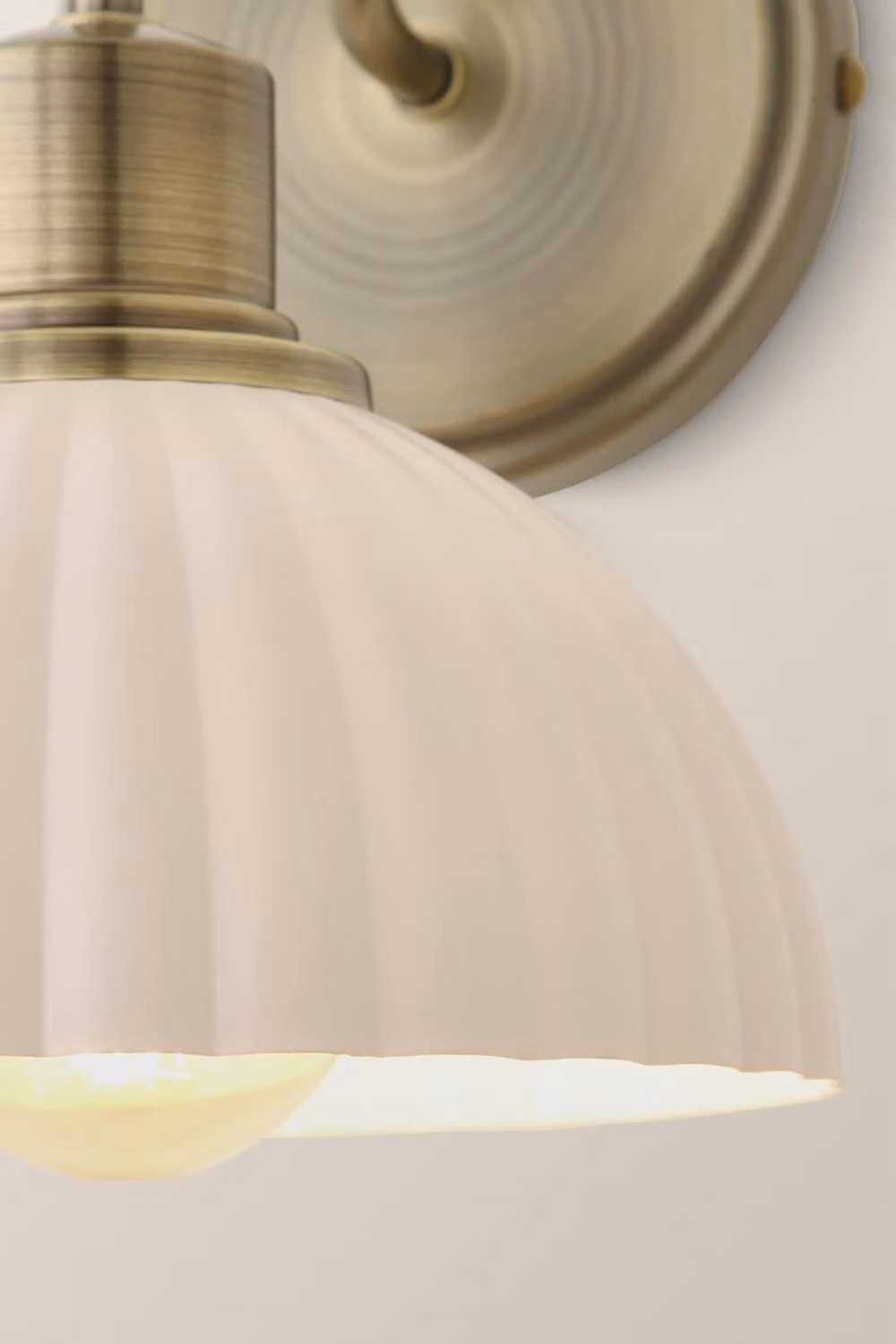 ValueLights Bourton Dome Wall Light in Gold and Beige – 3