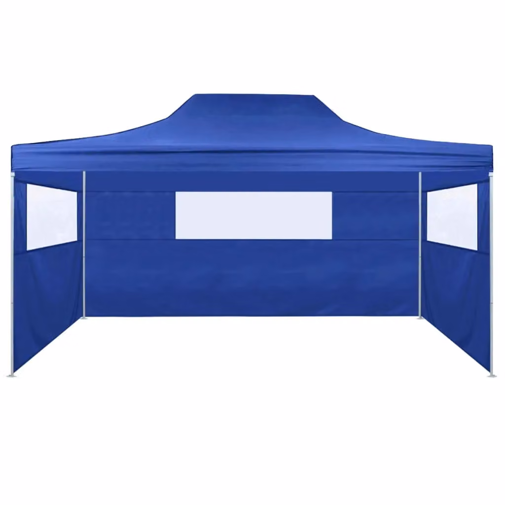 Berkfield Home Foldable Tent with 3 Walls, Blue, W: 4.5 m, D: 3 m, H: 2.25 m – 2
