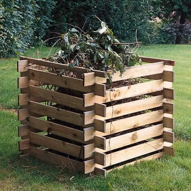 Cerland Brown Wooden Garden Compost Bin