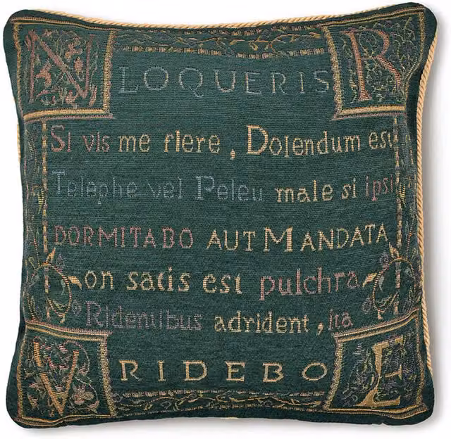Loquerius Luxury Green Woven Chenille Square Cushion