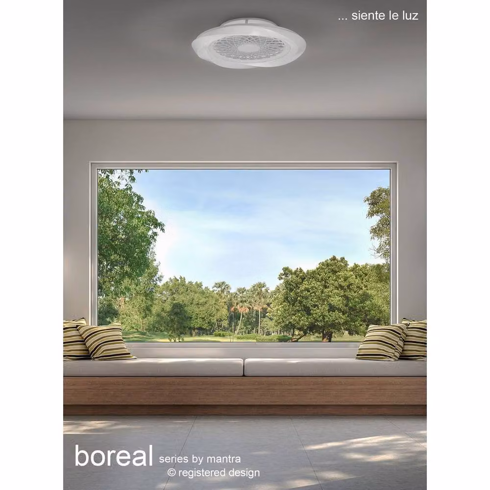 Mantra Boreal White LED Ceiling Light with 35W Fan, Dimmable and Remote Control – 2