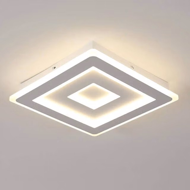 Goeco Modern Square LED Ceiling Light, 52 W, 4500 K, White, W: 40 cm