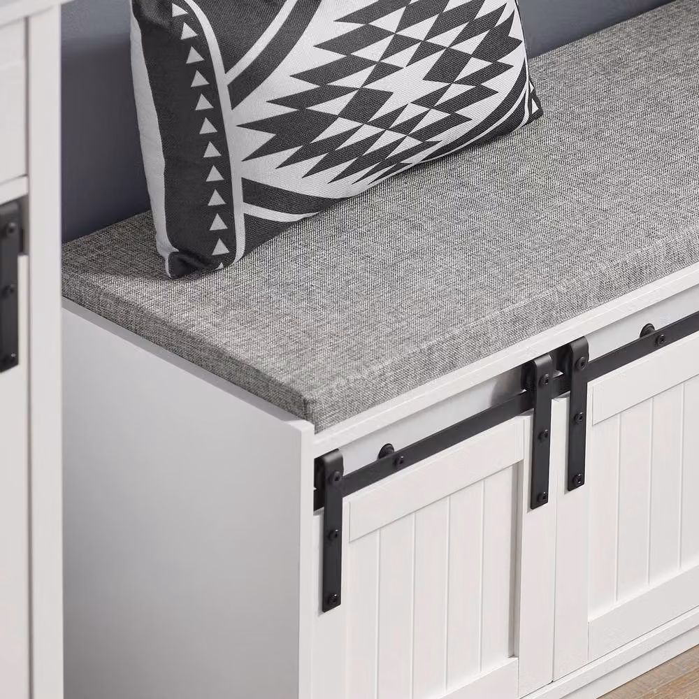 SoBuy Modern Entrance Bench and Shoe Rack with Storage in White, Grey or Black, W: 120 cm – 3