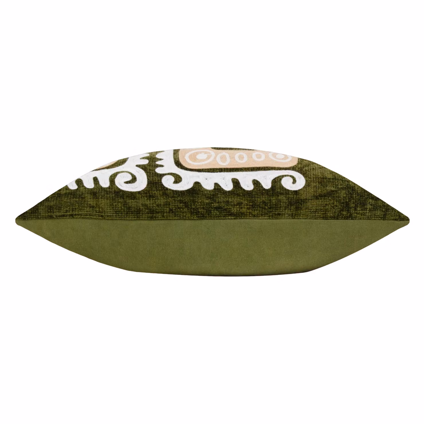 Terrys Green Oriental Graphic Chenille and Cotton Rectangular Cushion W: 50 cm, H: 30 cm – 3