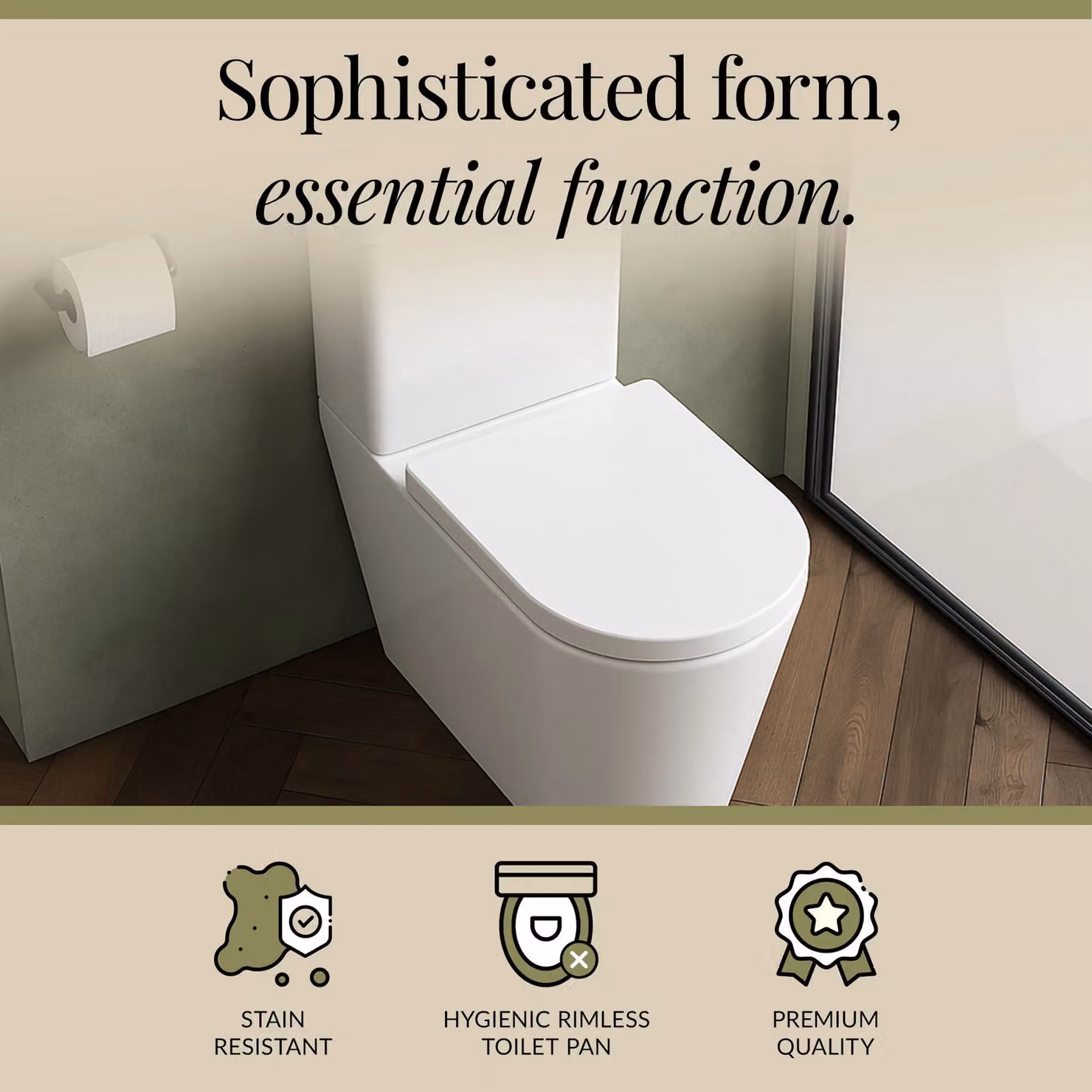 Balterley White Ceramic Rimless Flush to Wall Toilet Pan with Cistern and Soft Close Seat, H x W x D: 62.3 x 38.5 x 79.2 cm – 3