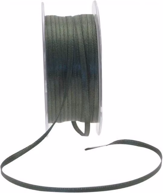 KDMD Dark Green Satin Ribbon, 3mm, 3 Pack