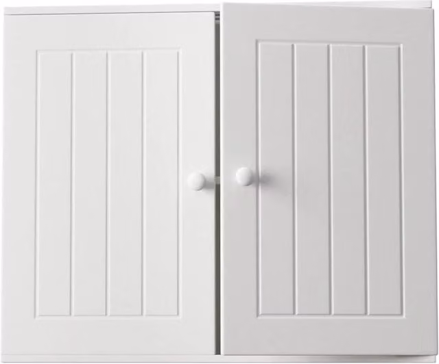 Hinsinc White Matt Wall Mounted Bathroom Medicine Cabinet with Hinged Doors
