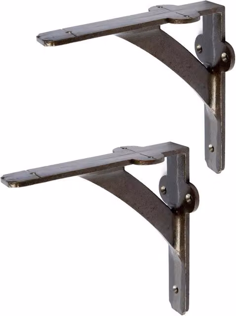 Hammer and Tongs Iron Shelf Bracket, Grey, Pack of 2, Diameter: 15 cm