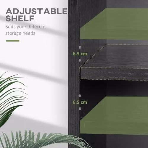HOMCOM 2 Tier Modern Black Bookshelf with Adjustable Shelves and Back Panel, H 63.0 x W 24.0 x D 24.0 cm – 4