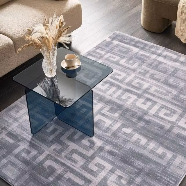 Wyld and Coco Grey Modern Geometric Woven Area Rug, W: 140 cm, L: 200 cm – 1