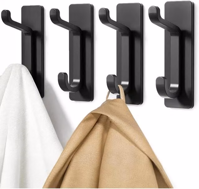 EONLION Self Adhesive Sticky and Strong Hooks in Black, Length: 500 mm