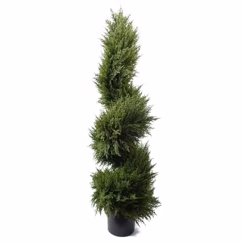 LeafUK Botanik 120cm Spiral Cypress Artificial Tree, Green, UV Resistant for Outdoor Use – 1