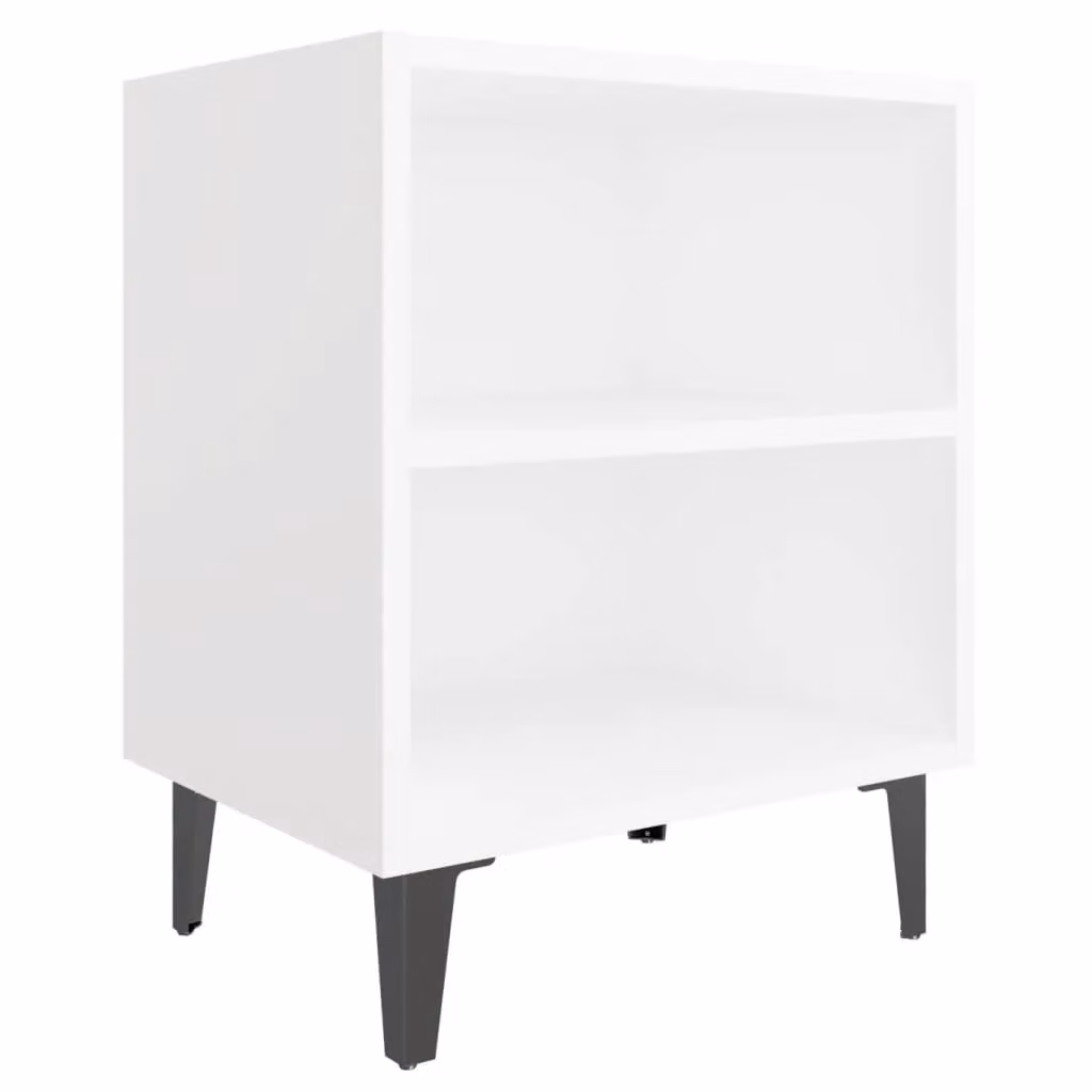 Berkfield Home Bed Cabinet with Metal Legs in White, W/D/H: 40 x 30 x 50 cm – 2