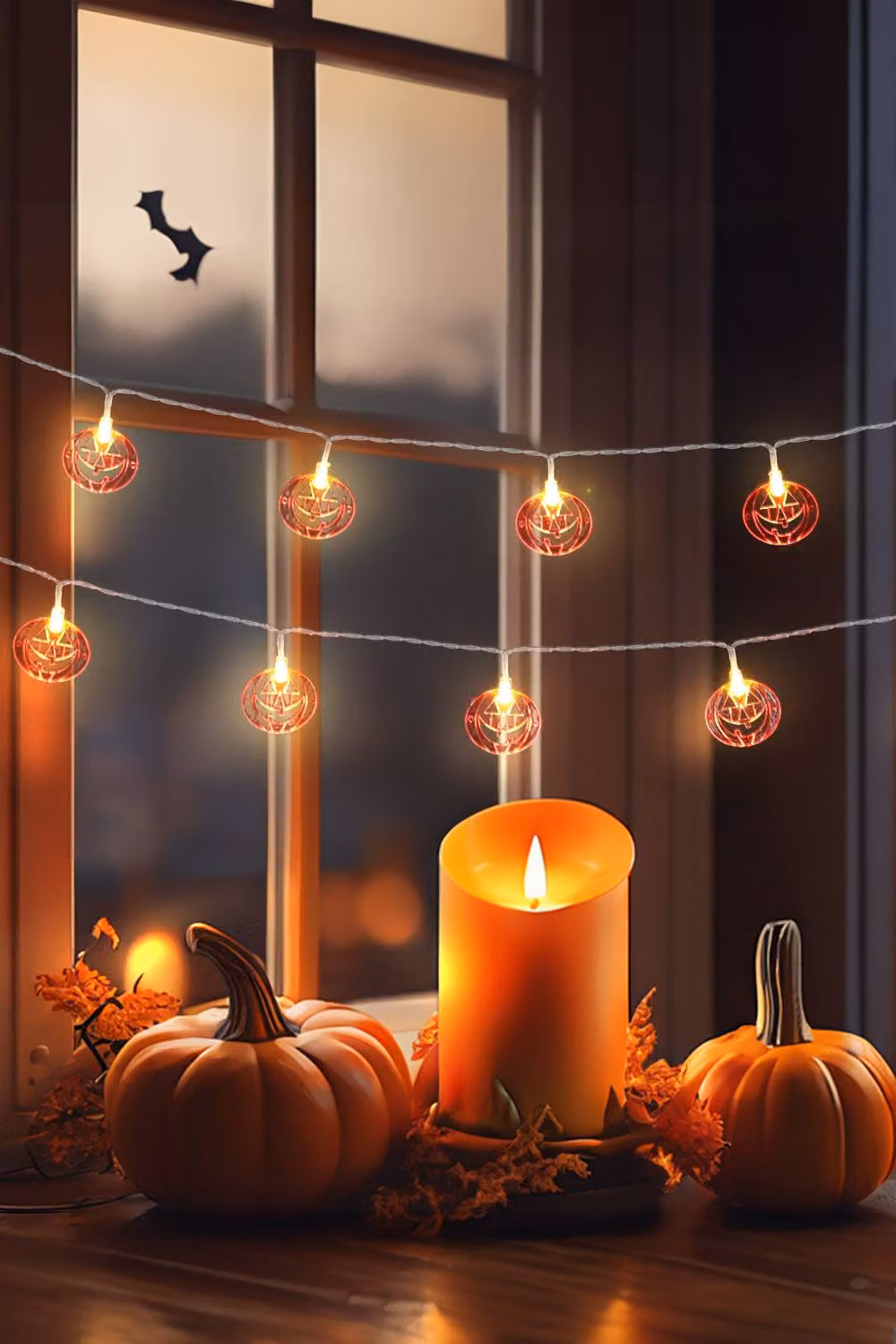 H&O Direct Orange Smiley Pumpkin LED String Lights for Halloween Party Decor, 3m – 2