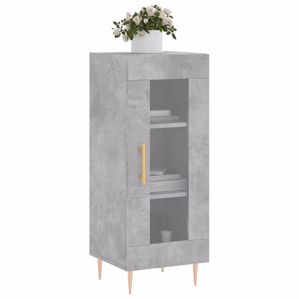 Berkfield Home Sideboard in Concrete Grey, W/D/H: 34.5 x 34 x 90 cm – 2