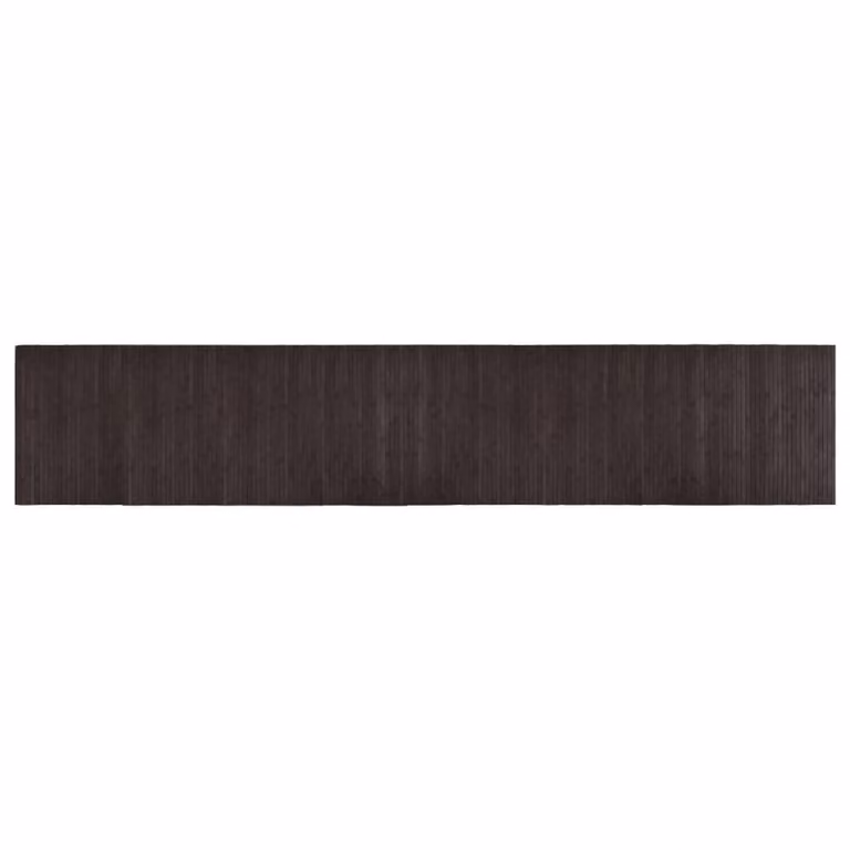 Berkfield Home Rectangular Bamboo and Polypropylene Rug in Dark Brown, W: 60 cm, L: 300 cm