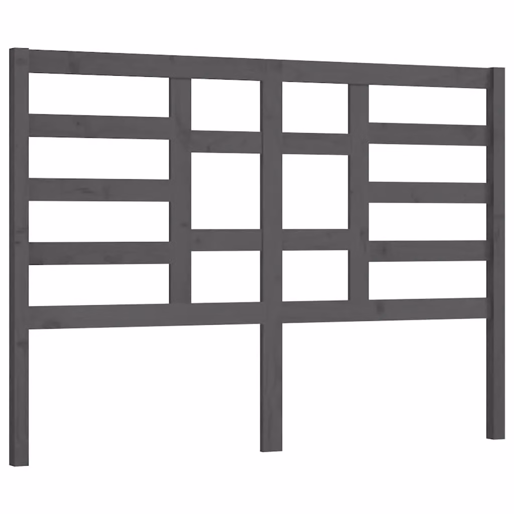 Berkfield Home Grey Rustic Solid Pine Wood Bed Headboard W: 146 cm, D: 4 cm, H: 104 cm – 2