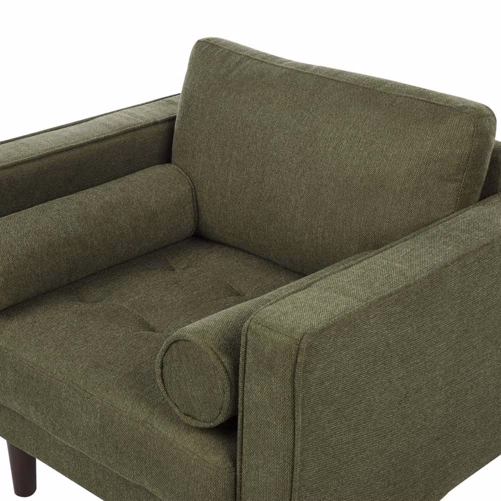 Wyld and Coco Retro Green Fabric Sofa Set with 2 Seater and Armchair – 4