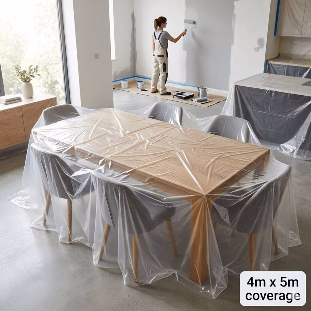 Bedsland Heavy Duty Polythene Dust Sheet Clear Plastic Film Cover – 3