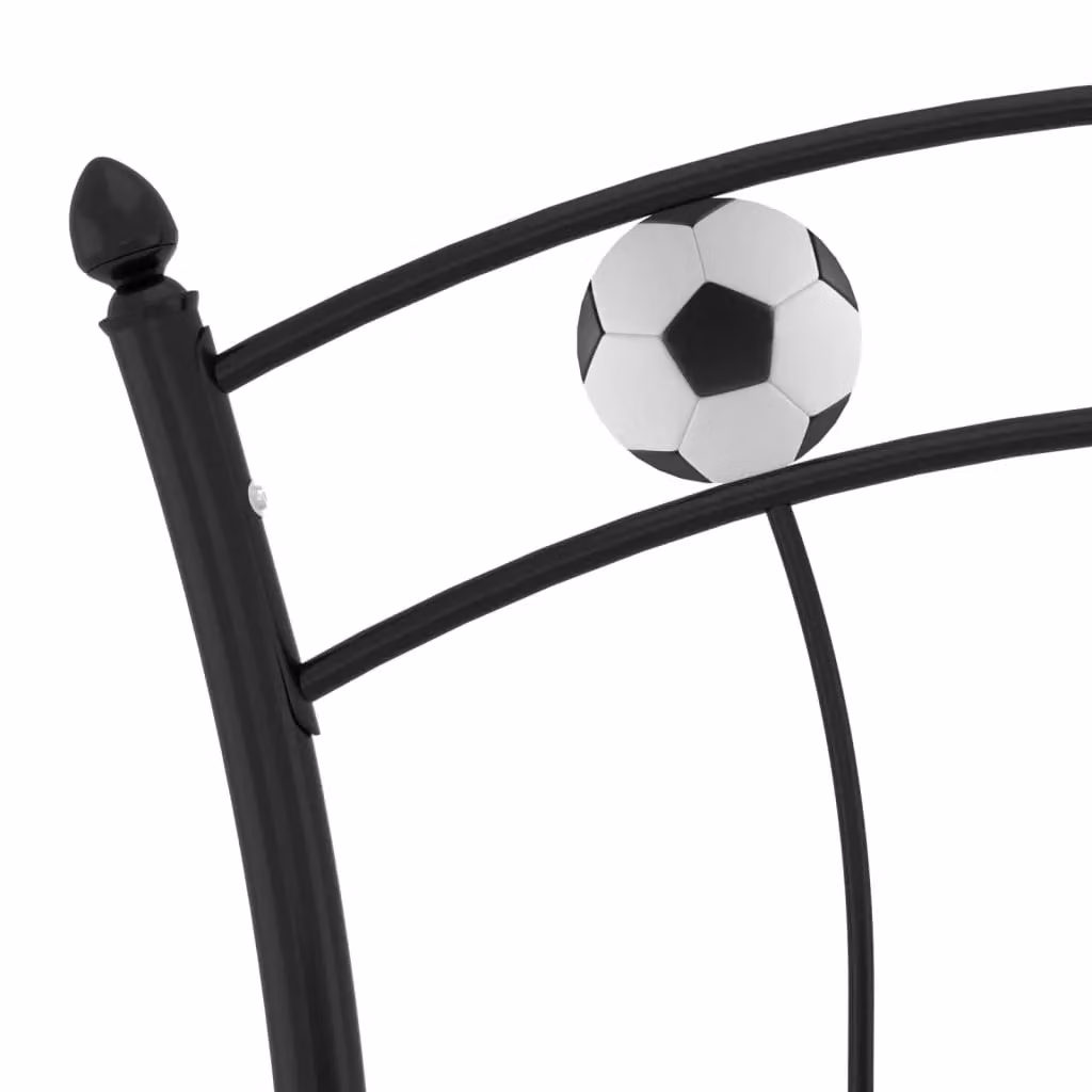 Berkfield Home Football Design Metal Bed Frame in Black, W/D/H: 90 x 200 cm – 3