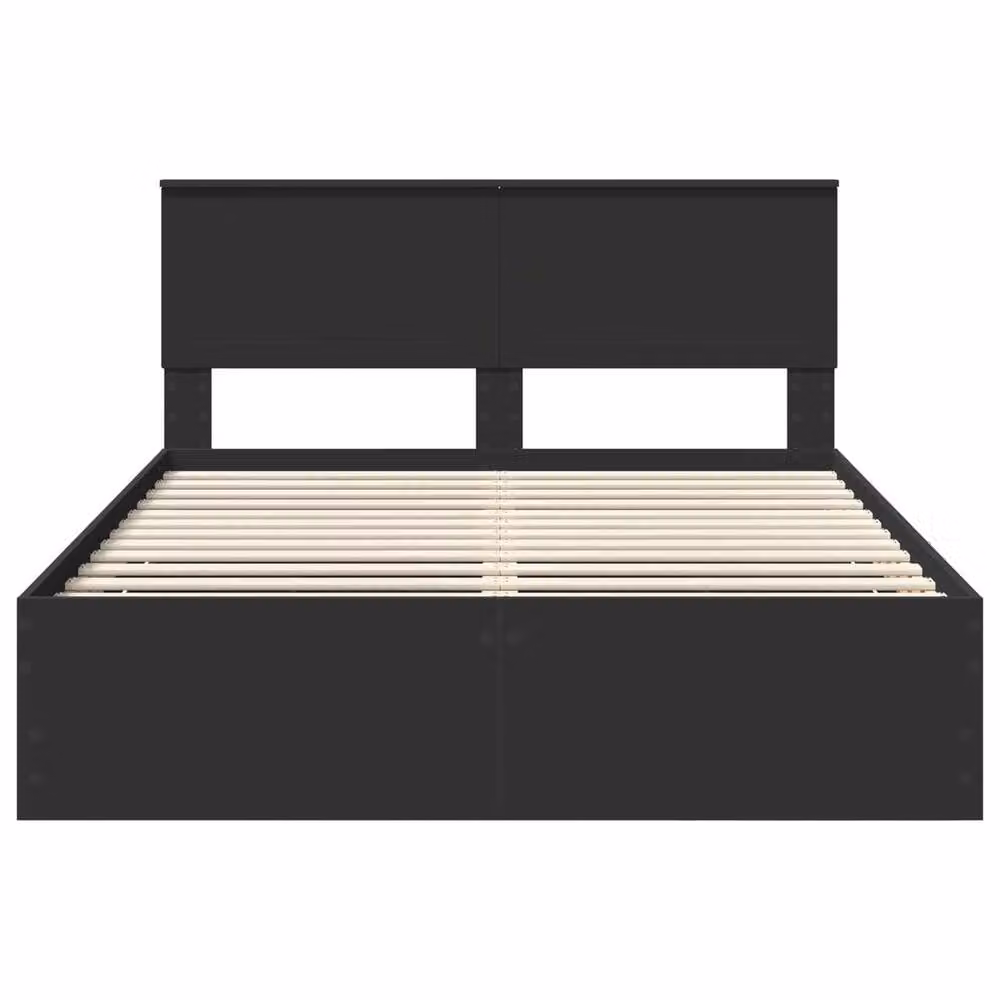 Berkfield Home Modern Bed Frame with Drawers in Black, Engineered Wood, W/D/H: 140 x 190 cm – 3
