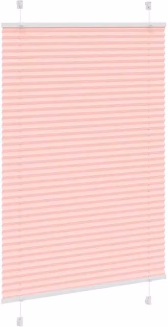 Berkfield Home Pink Single Pleat Polyester Fabric Blind W: 90 cm, H: 150 cm