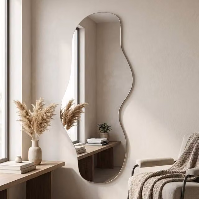 Garden Greatness Osmos Wavy Wall Mirror in White