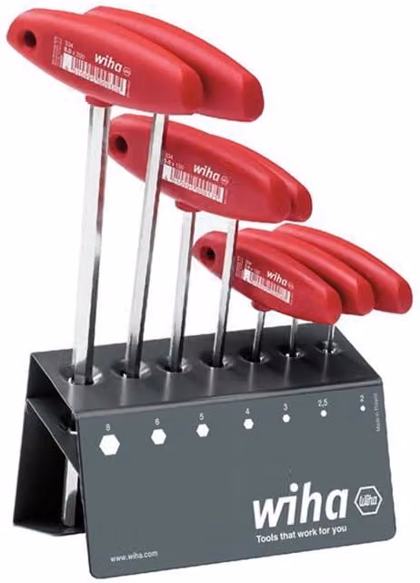 Wiha 8 Piece L-key and T-handle Set in Red